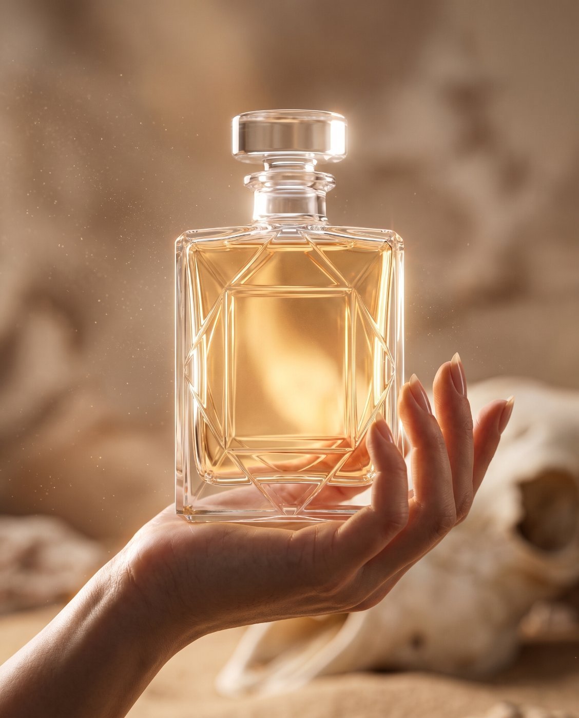 Bottle held in the light